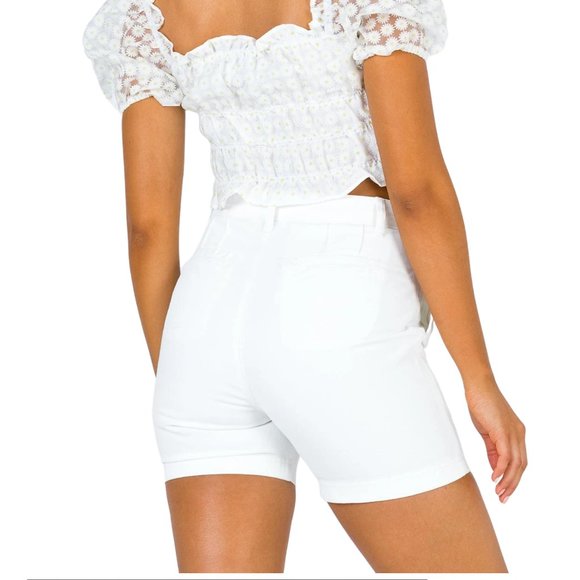 NEW Princess Polly Hudson High Waisted Shorts - White SZ 10 - Picture 5 of 14